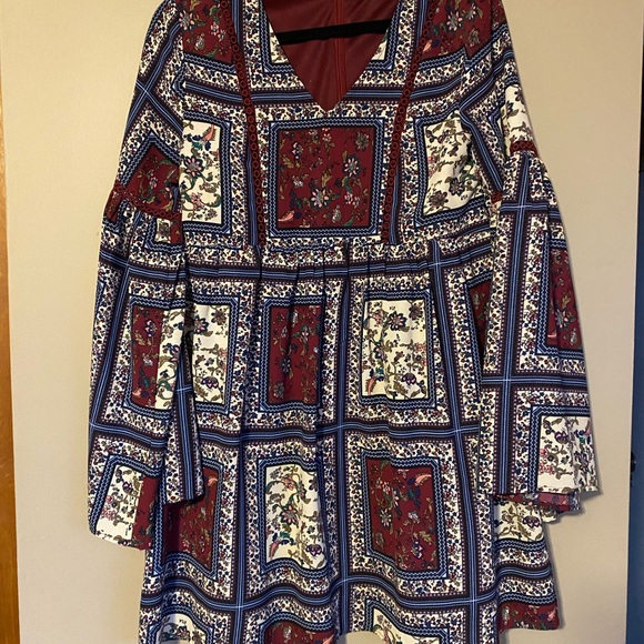 Altar’d state patterned dress with bell sleeves - Picture 1 of 3